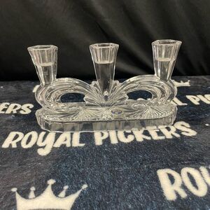 Bohemia Czech Crystal 3 Candle Holder Candlabra